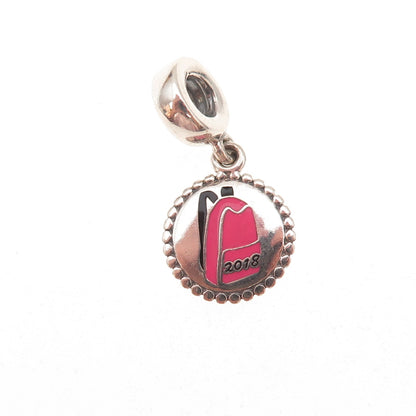 Pandora 925 Sterling Silver Enamel 2018 Backpack Dangle Charm