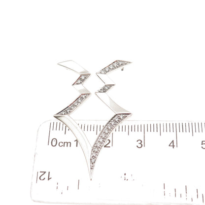 925 Sterling Silver Real Round-Cut Diamond Arrow Centerpiece Charm Pendant