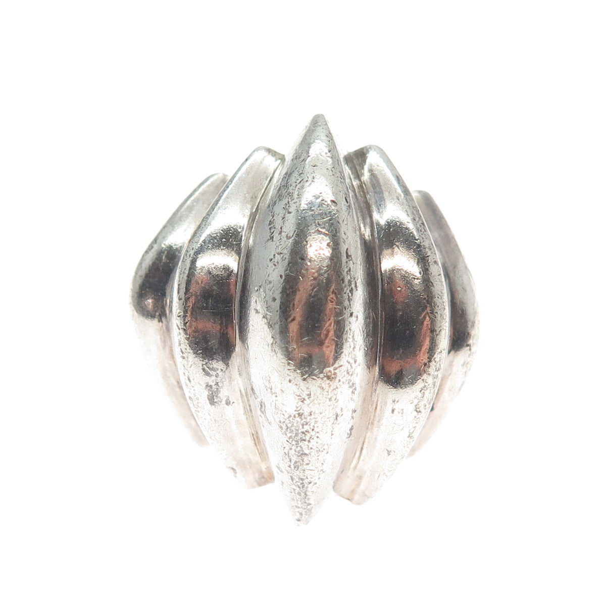 925 Sterling Silver Vintage Modernist Dome Oxidized Ring Size 6.25