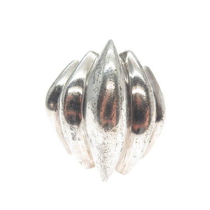 925 Sterling Silver Vintage Modernist Dome Oxidized Ring Size 6.25
