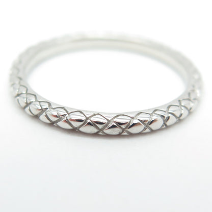 925 Sterling Silver Wicker Band Ring Size 7