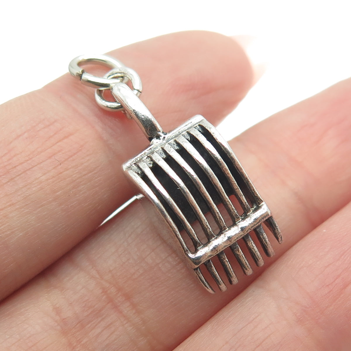 DANECRAFT 925 Sterling Silver Vintage Cranberry Rake Minimalist Charm Pendant