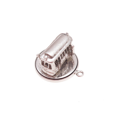 925 Sterling Silver Vintage Cable Car 3D Charm Pendant