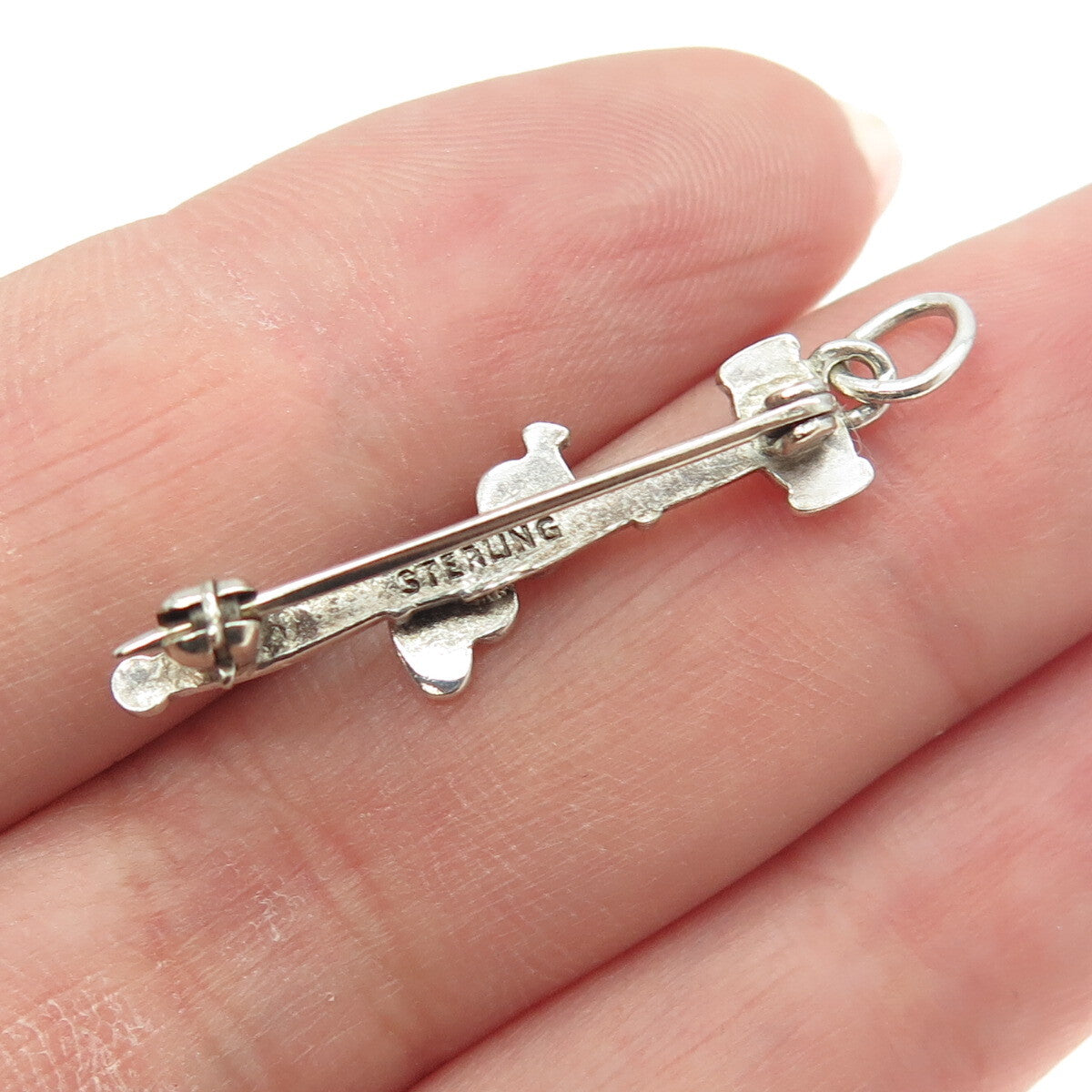 925 Sterling Silver Vintage 1960 "Gavel" Court Pin Brooch