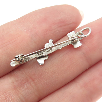 925 Sterling Silver Vintage 1960 "Gavel" Court Pin Brooch
