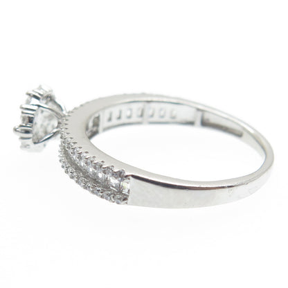 925 Sterling Silver Multi-C Z Engagement Ring Size 7.25