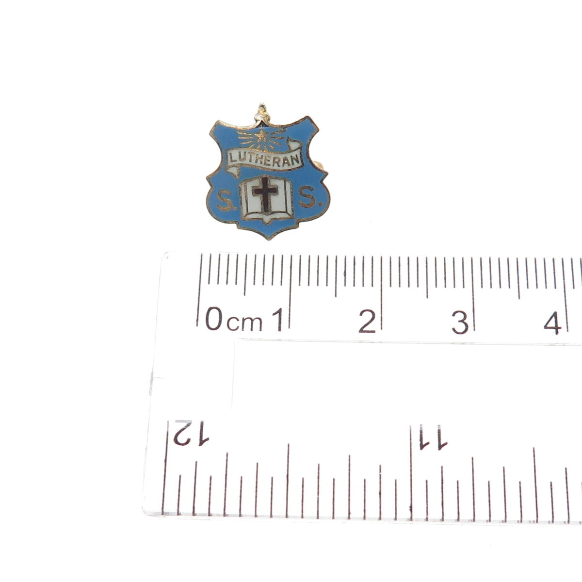 WACO 925 Sterling Silver Gold Plated Vintage Enamel Lutheran Sunday School Pin