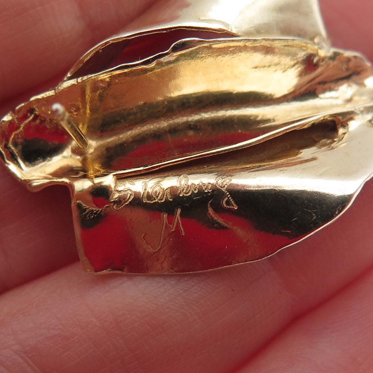 Joseph Masaniello 925 Sterling Silver 2-Tone Vintage Modernist Earrings