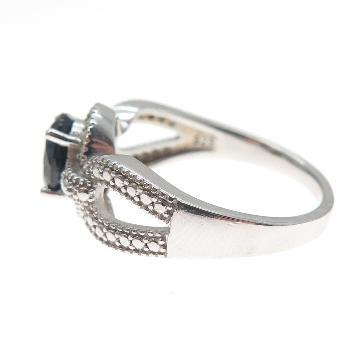 DBJ DEE BERKLE Sterling Silver Real Diamond Accent & Sapphire Ring Size 10.25