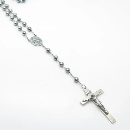 925 Sterling Silver Vintage Religious Theme Cross Ball Chain Necklace 28"