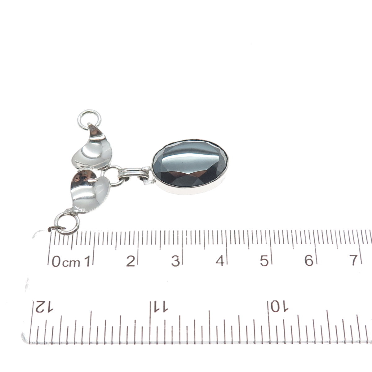 CURTIS CREATIONS 925 Sterling Silver Antique Real Hematite Centerpiece Pendant