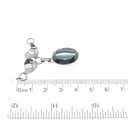 CURTIS CREATIONS 925 Sterling Silver Antique Real Hematite Centerpiece Pendant