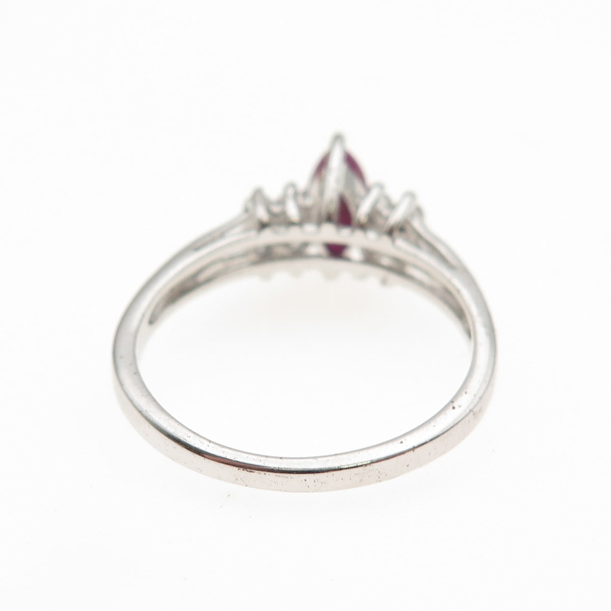 RJ GRAZIANO 925 Sterling Silver Vintage Real Ruby & C Z Ring Size 8