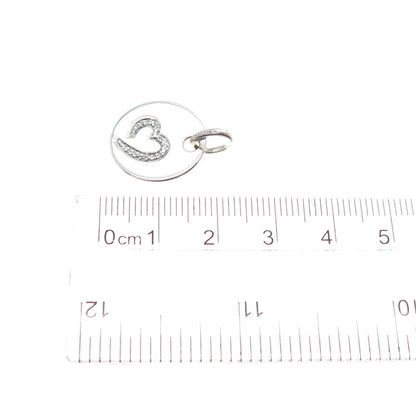 JANE SEYMOUR 925 Sterling Silver Real Diamond Open Your Heart Mini Pendant