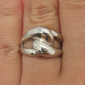 CHAPAL ZENRAY 925 Sterling Silver Vintage Modernist Knot Ring Size 7.25