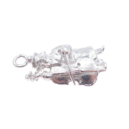 MORIAH 925 Sterling Silver Vintage Upright Bass Musician Mini Charm Pendant