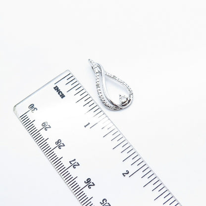 925 Sterling Silver SUN Real Diamond Slide Pendant