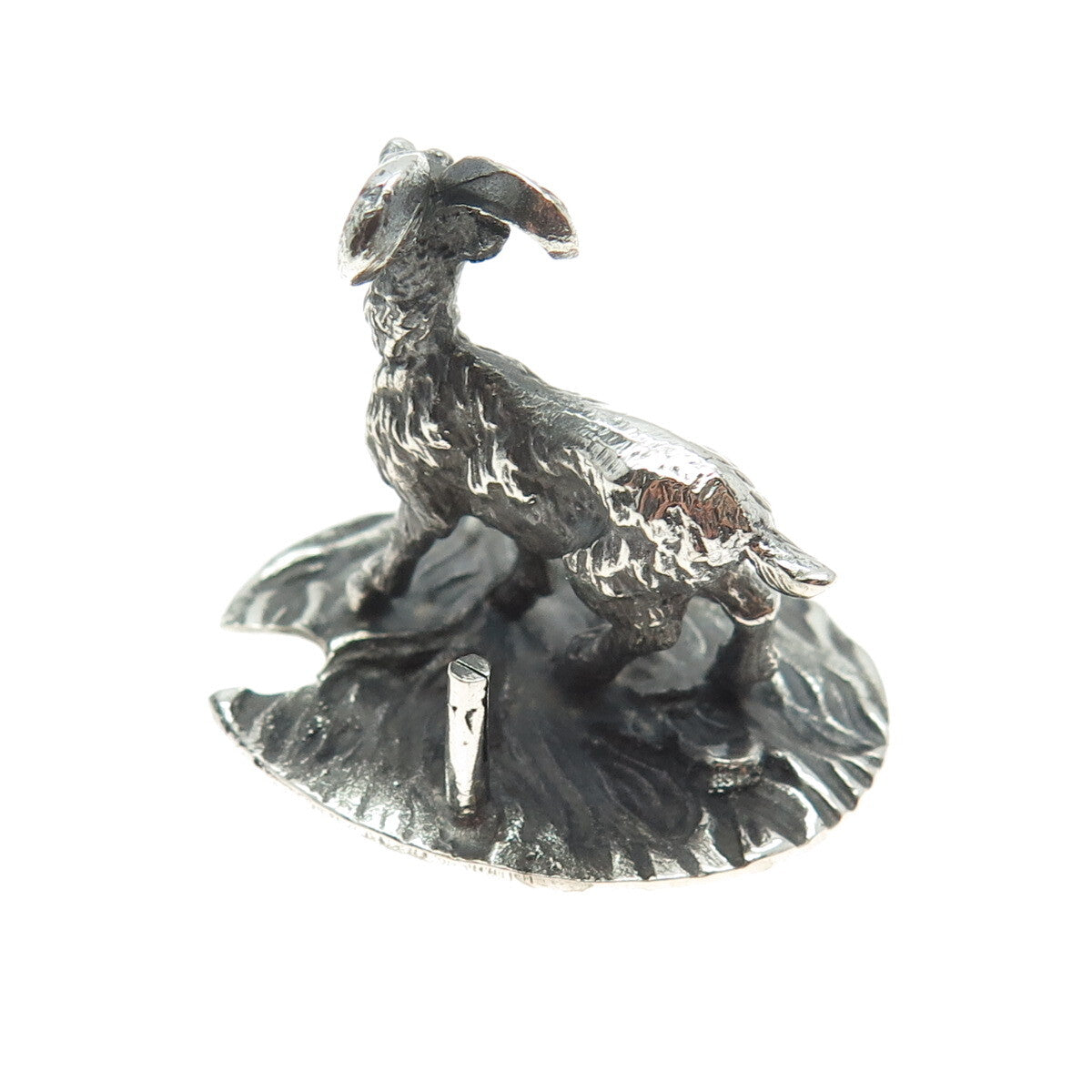 FRANCESCO CAPUTO 800 Silver Antique Italy Baby Goat Oxidized Miniature Figurine