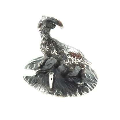 FRANCESCO CAPUTO 800 Silver Antique Italy Baby Goat Oxidized Miniature Figurine
