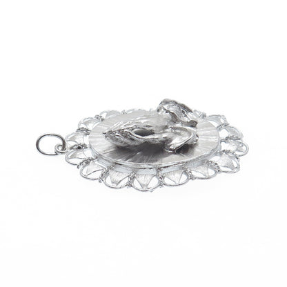 ART'S ELEGANCE 925 Sterling Silver Vintage Prayer Hands Religious Charm Pendant