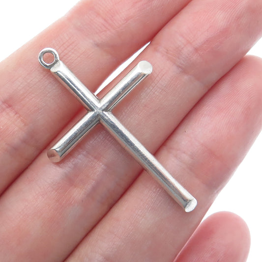 TRU-KAY 925 Sterling Silver Vintage Cross Religious Charm Pendant
