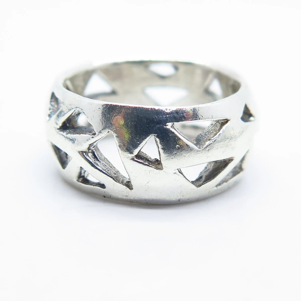 925 Sterling Silver Vintage Geometric Band Ring Size 6.75