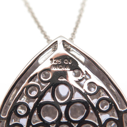 925 Sterling Silver Real Oval-Cut Tanzanite Cluster Cable Chain Necklace 18"