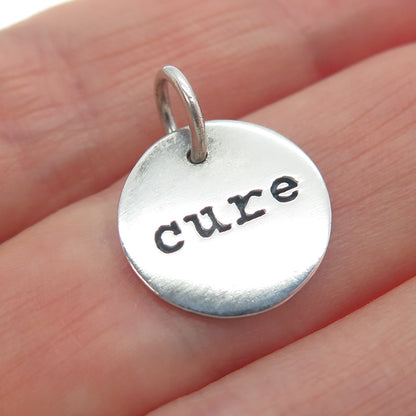 BARONI 925 Sterling Silver Vintage Cure Minimalist Round Charm Pendant