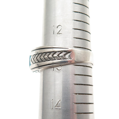 Chimoda 925 Sterling Silver Real Turquoise Arrow Ring Size 13