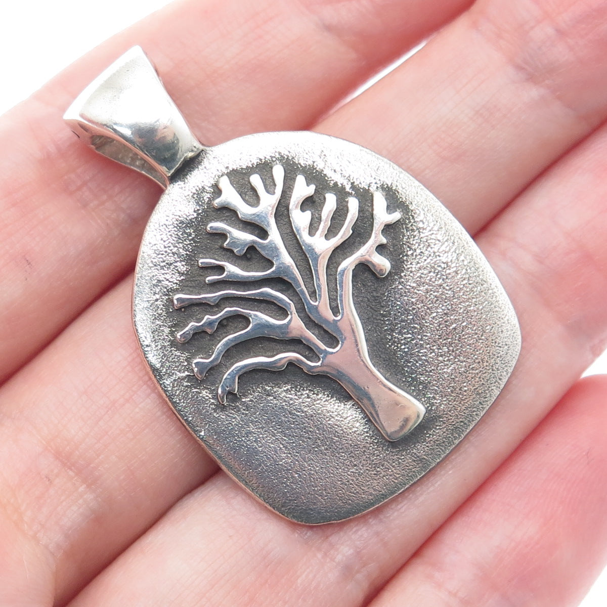 ESPO SIG Joseph Esposito Sterling Silver Vintage Strength Tree of Life Pendant