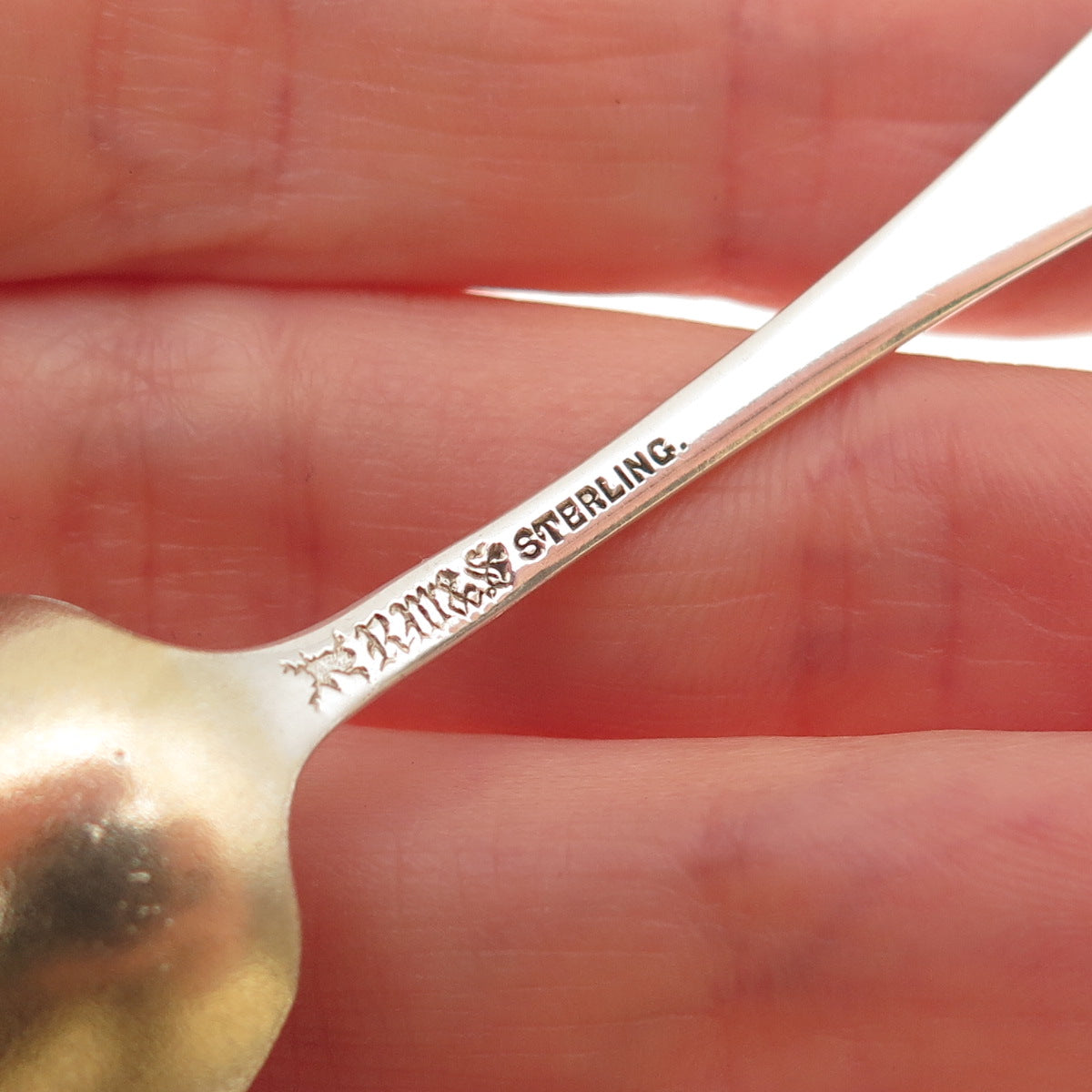WALLACE 925 Sterling Silver Antique Art Deco Flame Coffee Spoon