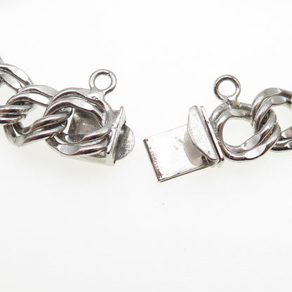 JACOBY BENDER 925 Sterling Silver Vintage Double Curb Link Bracelet 6.75"