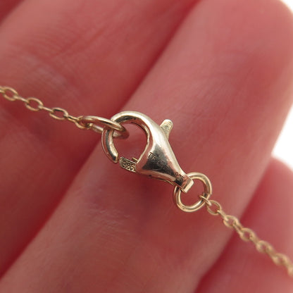 925 Sterling Silver Gold Plated Cable Chain Necklace 20"