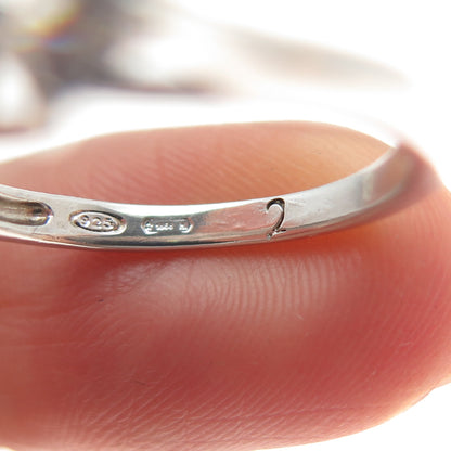 925 Sterling Silver Italy Round-Cut C Z Promise Ring Size 6.5
