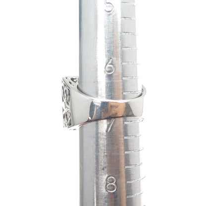 925 Sterling Silver Vintage Real Aquamarine Swirl Oxidized Ring Size 7