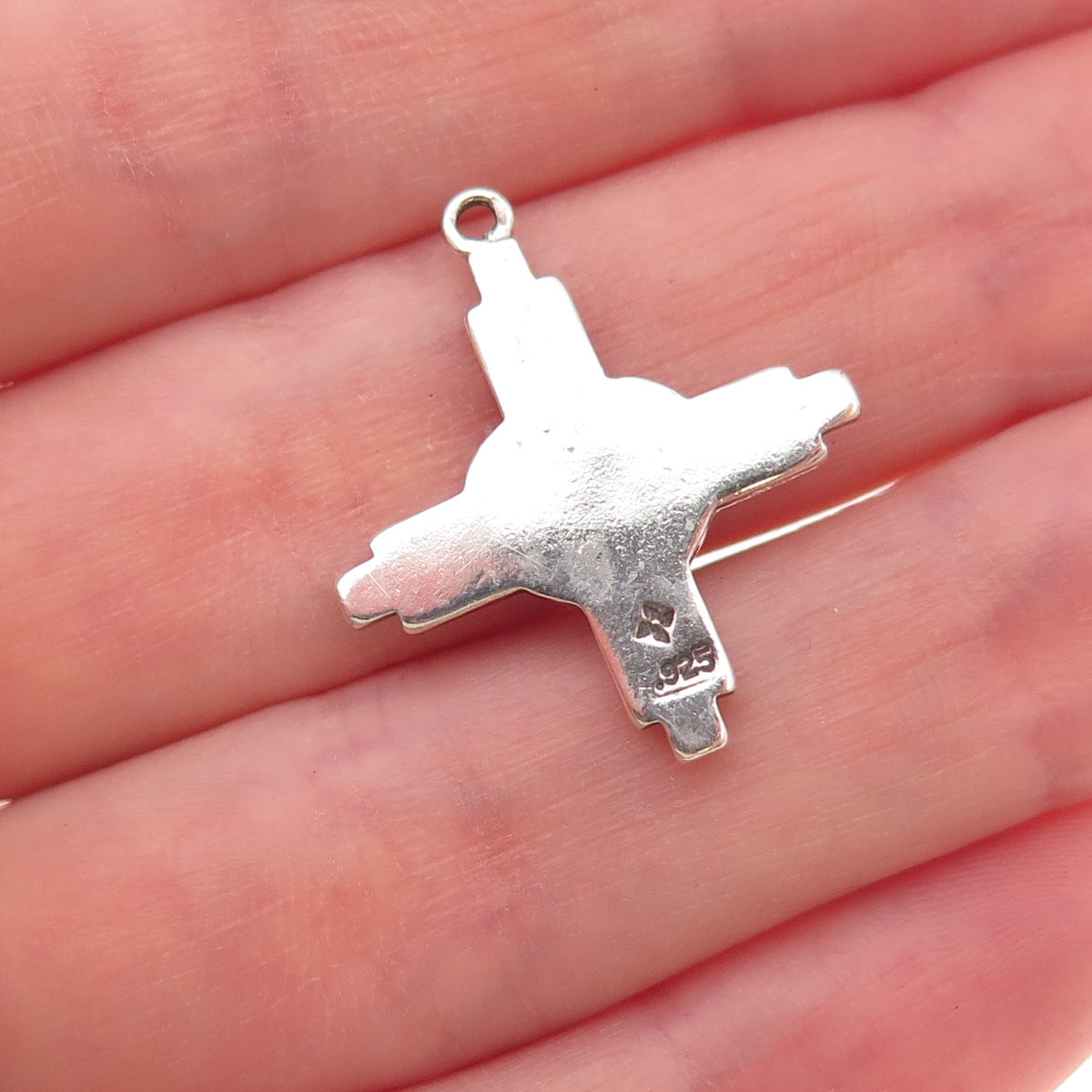Sunwest 925 Sterling Silver Vintage Heart Cross Oxidized Charm Pendant