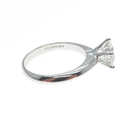 925 Sterling Silver Round-Cut C Z Engagement Ring Size 7.25