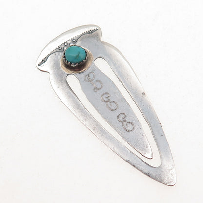 Old Pawn Sterling Silver Vintage Southwestern Turquoise LEE Monogram Bookmark