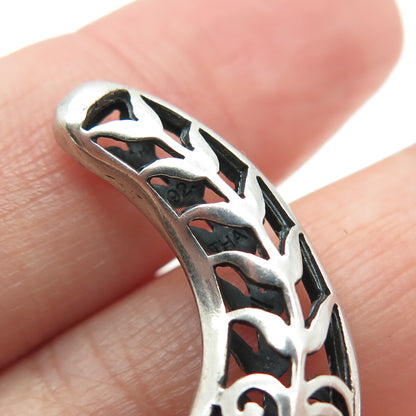 SILPADA 925 Sterling Silver Vintage Ornate Crescent Hoop Earrings