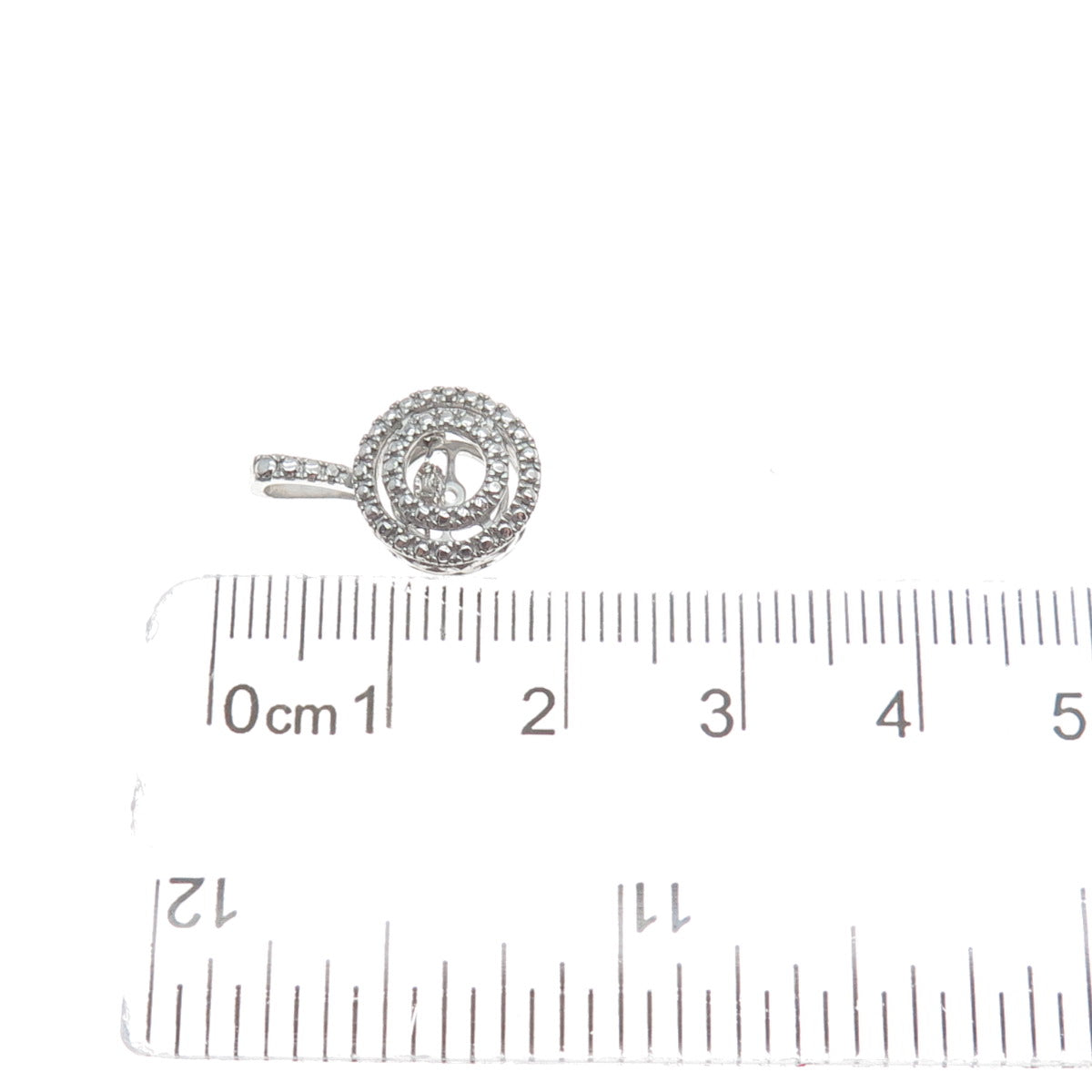 925 Sterling Silver Round-Cut Shaped C Z Minimalist Pendant