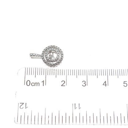925 Sterling Silver Round-Cut Shaped C Z Minimalist Pendant