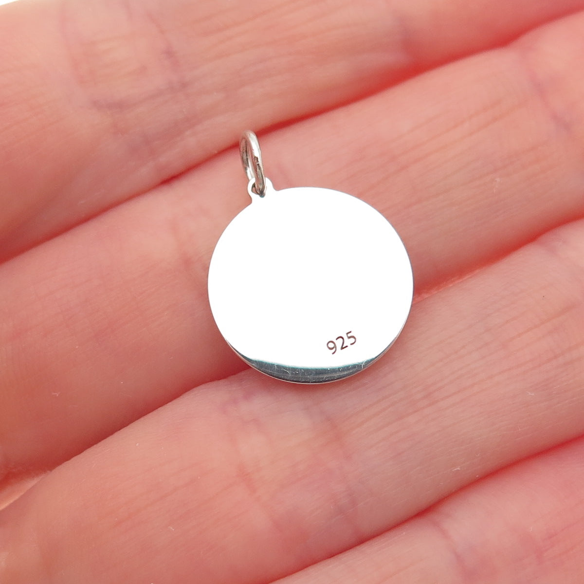 925 Sterling Silver Mustard Enamel Egyptian Ankh Round Tag Mini Charm Pendant