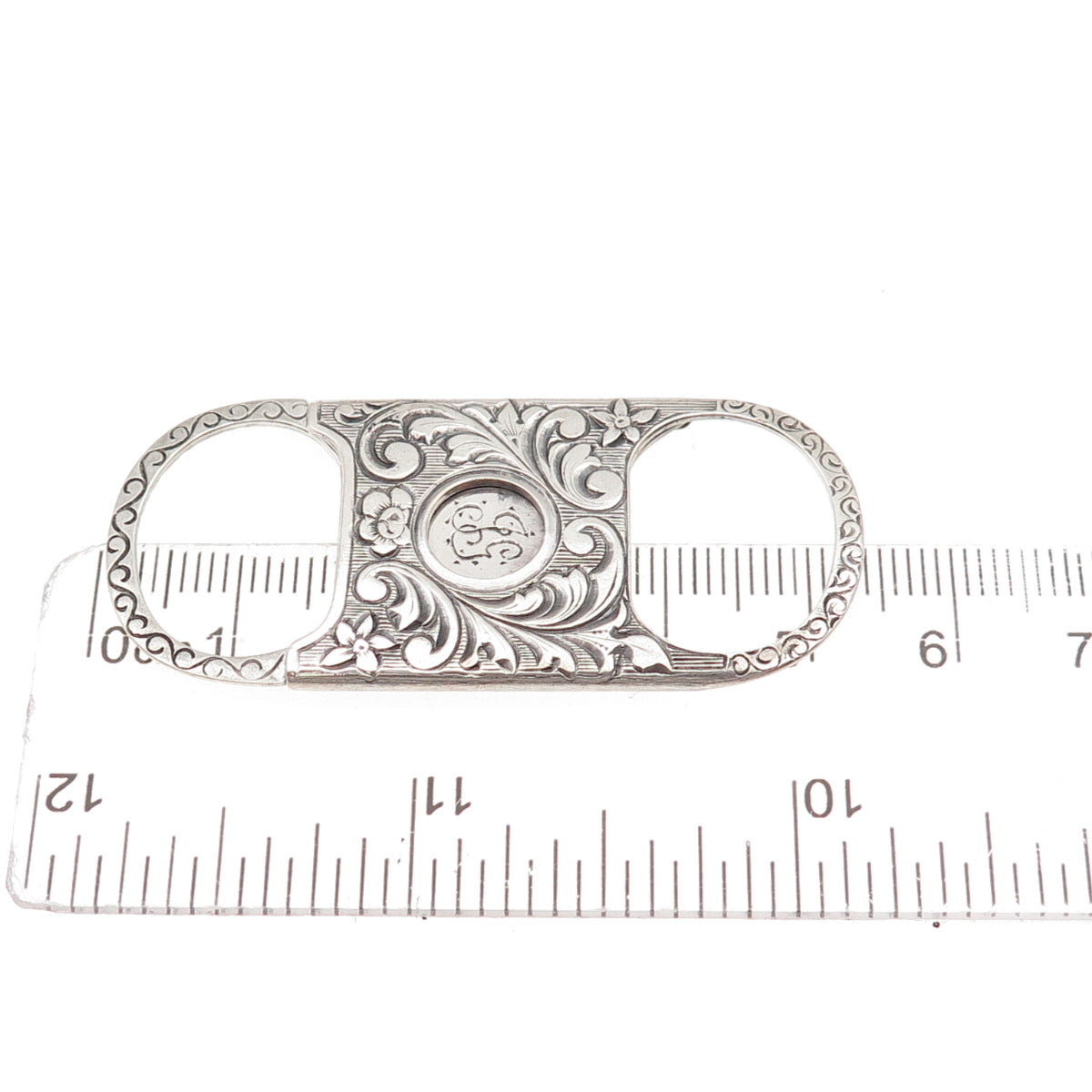 Reinhold Steinecke 925 Sterling Silver Antique 1902 JG Mono Pocket Cigar Cutter