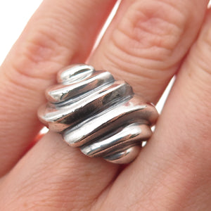 Charles Winston 925 Sterling Silver Vintage Modernist Oxidized Ring Size 6