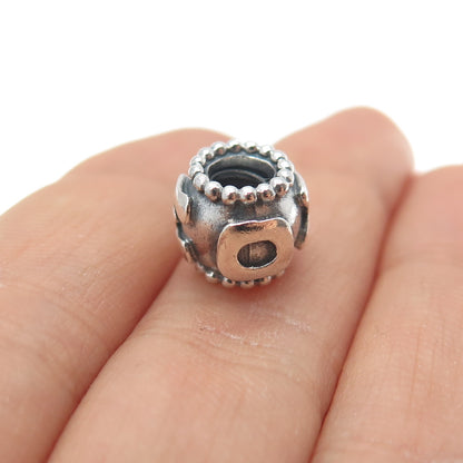 PANDORA 925 Sterling Silver & Gold Swarovski Crystal Mom Slide Bead Charm