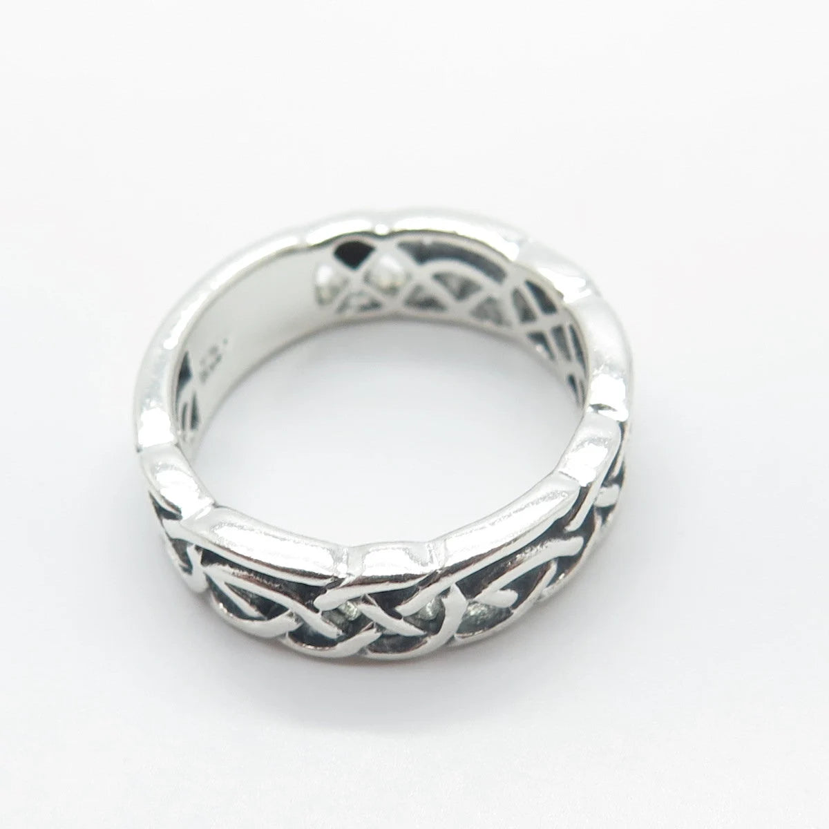925 Sterling Silver Vintage Celtic Band Ring Size 6.75