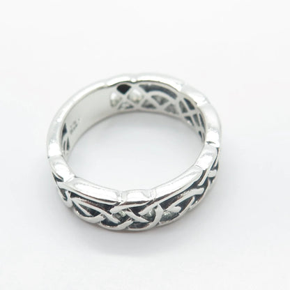 925 Sterling Silver Vintage Celtic Band Ring Size 6.75