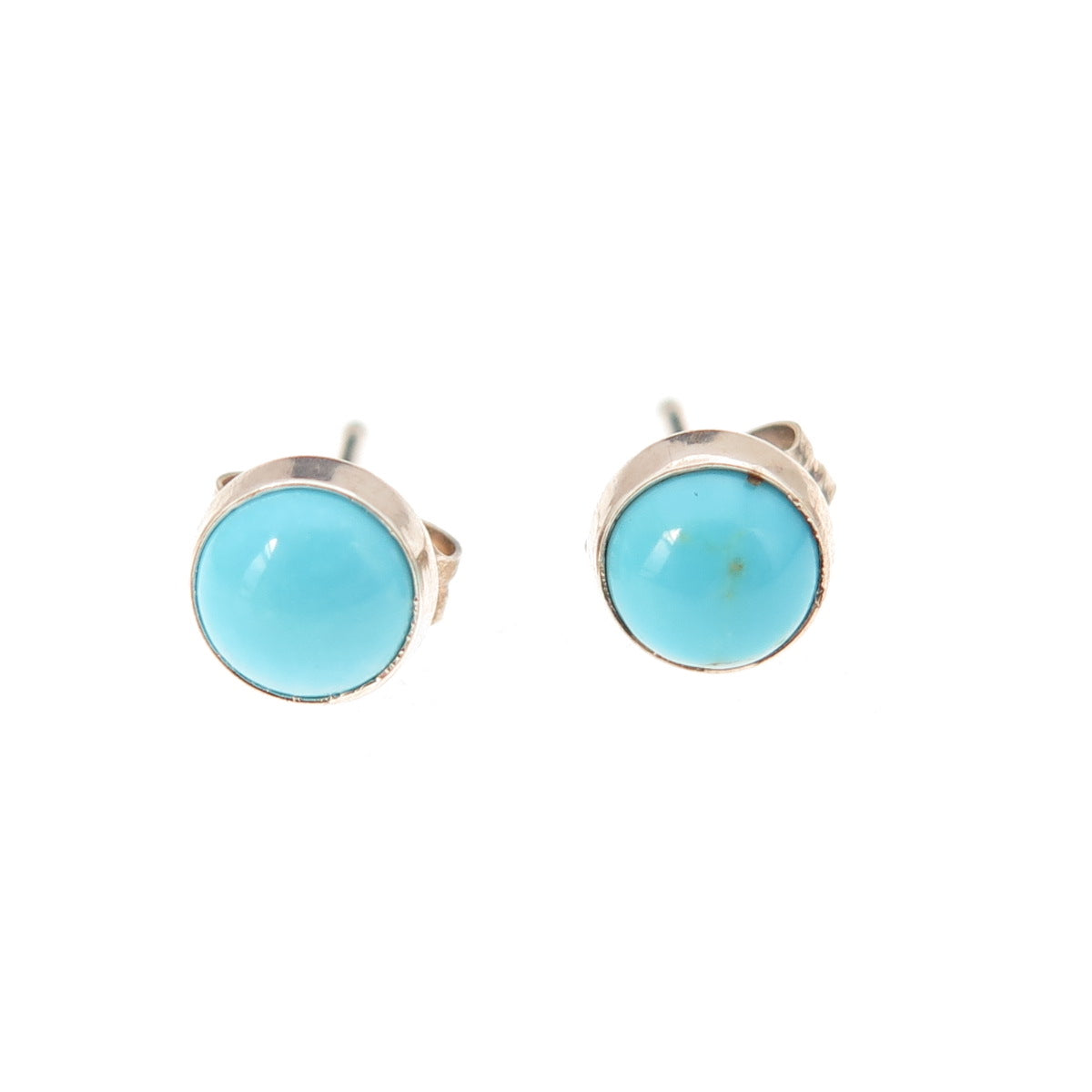 925 Sterling Silver Vintage Sleeping Beauty Turquoise Stud Earrings