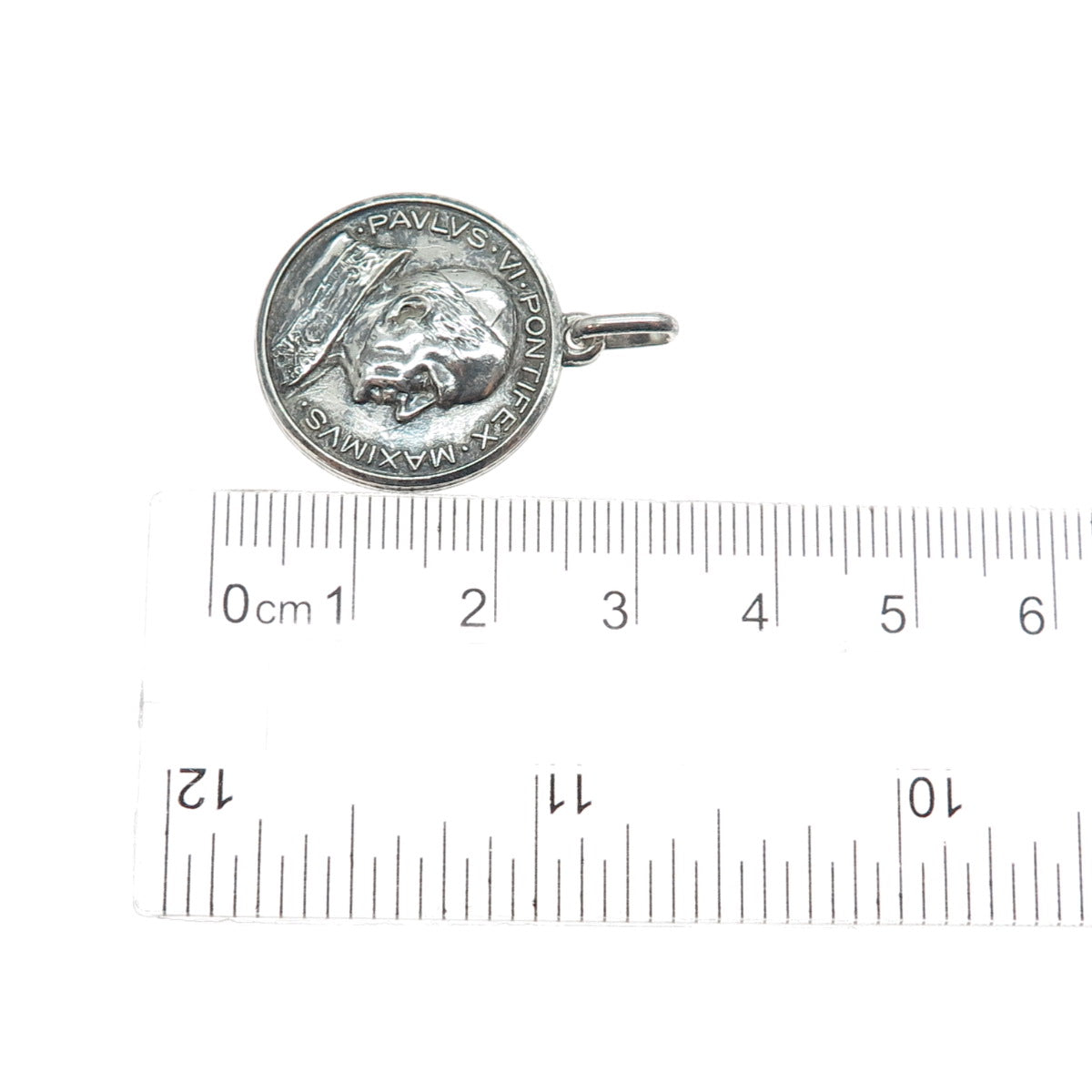 800 Silver Vintage Italy Pope Paul VI St Peter's Basilica Oxidized Charm Pendant
