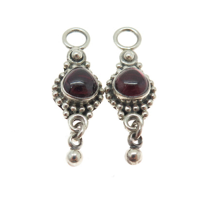 DOUG PAULUS 925 Sterling Silver Vintage Tourmaline Gem Beaded Jacket Earrings